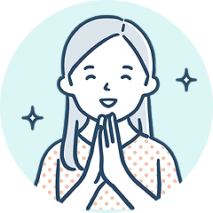 感謝している様子の女性保護者のイラスト