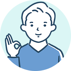 OKサインを出す男性保護者のイラスト