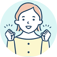 喜んでいる女性のイラスト
